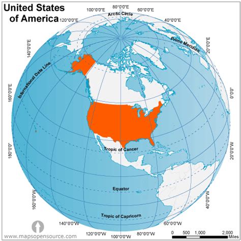 Free USA Globe Map | Globe Map of USA open source | Mapsopensource.com