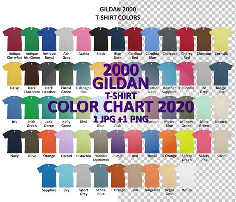 Gildan T Shirt Colors Chart