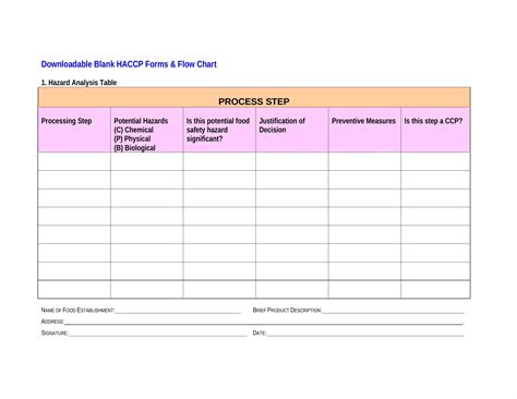 Blank Haccp Blank Form | Fill Out and Print PDFs