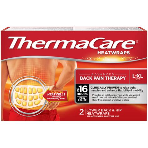 ThermaCare Advanced Back Pain Therapy (2 Count, L-XL Size) Heatwraps, Up to 8 Hours Pain Relief ...