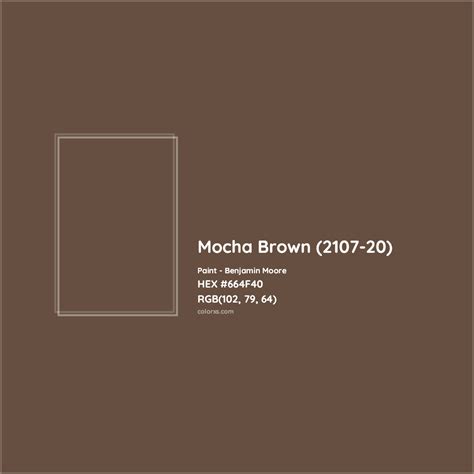 Benjamin Moore Mocha Brown (2107-20) Paint color codes, similar paints ...