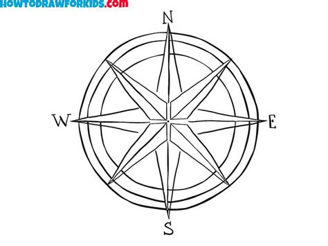 How to Draw a Compass Rose | Compass rose, Drawings, Compass