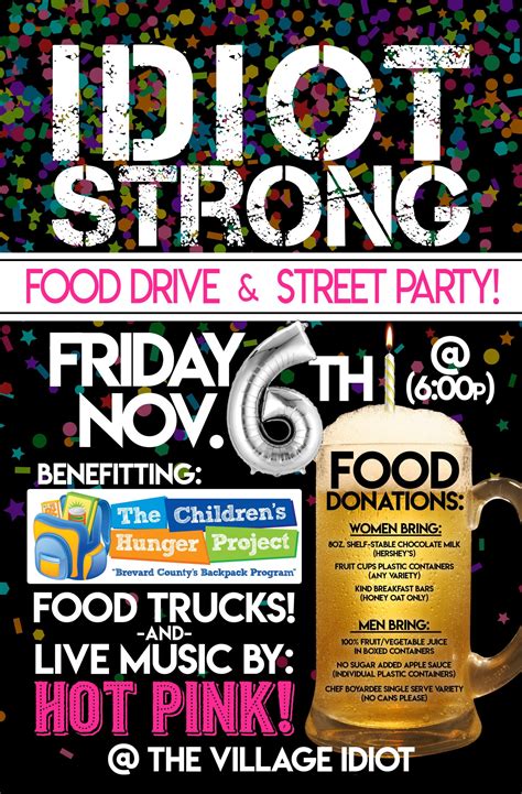 VILLAGE IDIOT PUB FOOD DRIVE & STREET PARTY - The Childrens Hunger Project