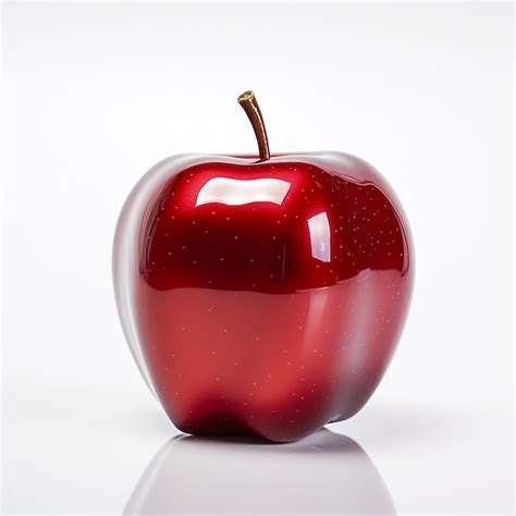 Premium AI Image | Shiny Red Apple on Wooden Table