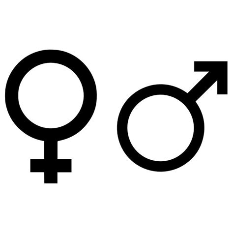 the male and female symbols are shown in black