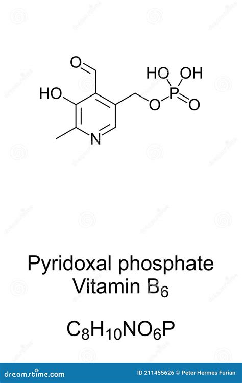 Pyridoxal Phosphate, Active Form of Vitamin B6, Chemical Formula Stock ...