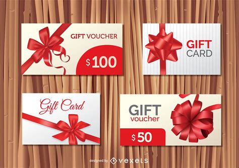 4 Gift Cards Designs Vector Download