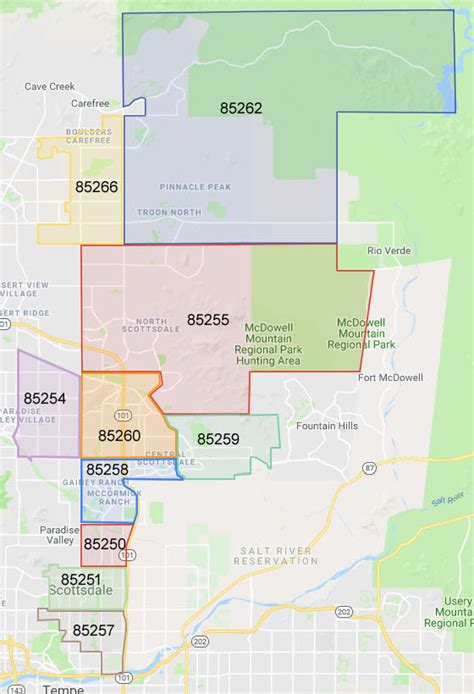 North Scottsdale Zip Code Map - Dottie Katherine