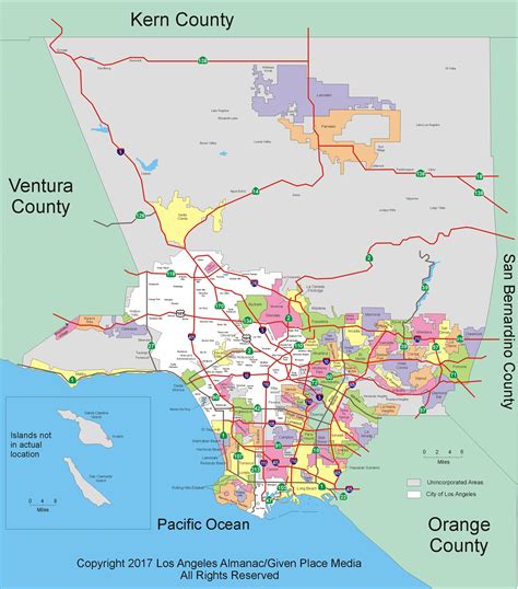 Los Angeles County city and community boundaries (Anyone know where to ...