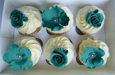 teal_cupcakes.jpg 4,148×2,716 pixels | Teal cupcakes, Fancy cupcakes, Bridal shower cupcakes