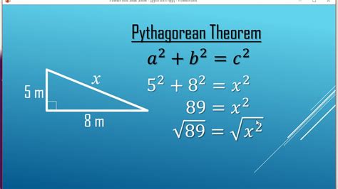 Pythagorean Theorem, find Hypotenuse - YouTube