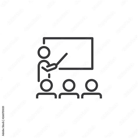 Team building, training icon, workshop linear sign isolated on white background เวกเตอร์สต็อก ...