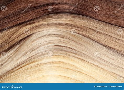 Strands of Different Color Hair As Background Stock Image - Image of long, blond: 128541277