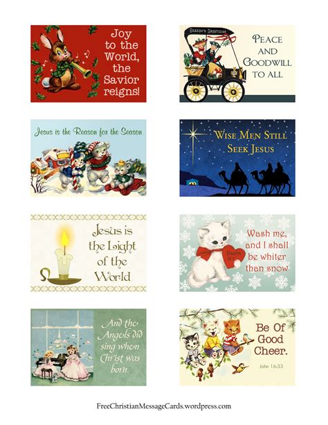 Free Printable Christmas Message Cards