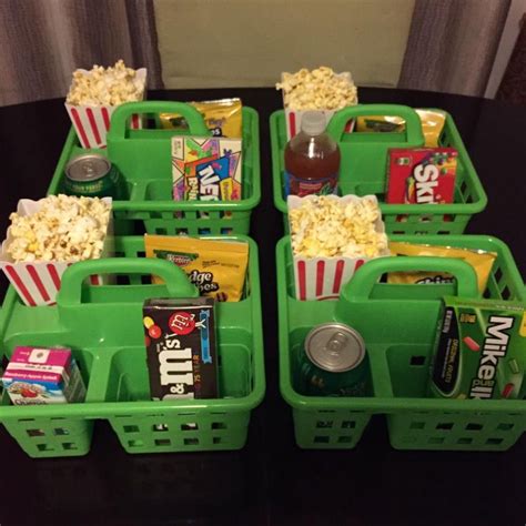 Kids Movie Night Love this idea, snacks, soda popcorn, and candy ...