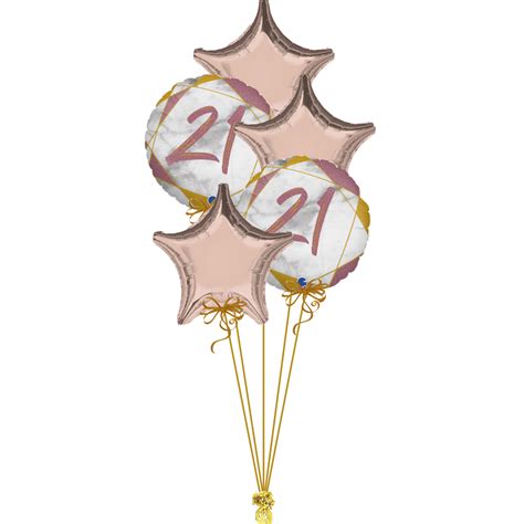 Rose Gold Age 21 Bunch | Magic Balloons