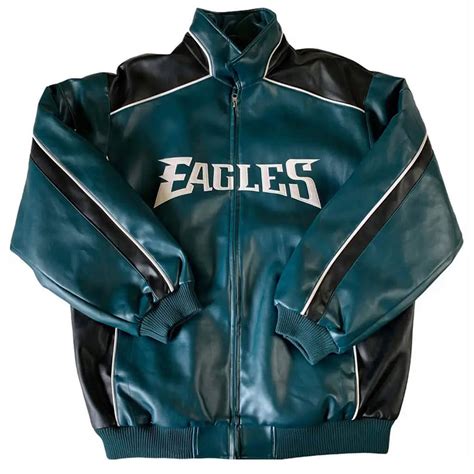 Green/Black Full-Zip Philadelphia Eagles Leather Jacket - Jackets Masters