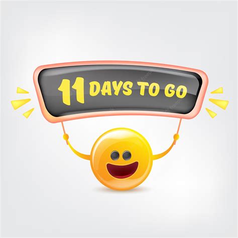 Premium Vector | 11 days to go banner design template with a smiley face holding countdown