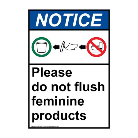 Do Not Flush Feminine Products Sign Printable