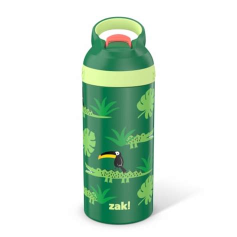 Zak! Designs Jungle Joy Double Walled Stainless Steel Water Bottle, 14 ...