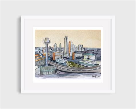 Dallas Art Print Dallas Wall Art Dallas Texas Skyline | Etsy