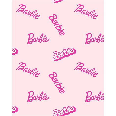 Barbie Logo Mix Removable Wallpaper, Pink - WallShoppe Mirrors & Wall Decor | Maisonette