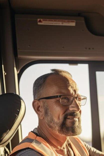 Premium AI Image | lorry or truck driver sitting in the cabin of his ...