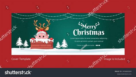 Flat Cover Page Design Merry Christmas Stock Vector (Royalty Free ...