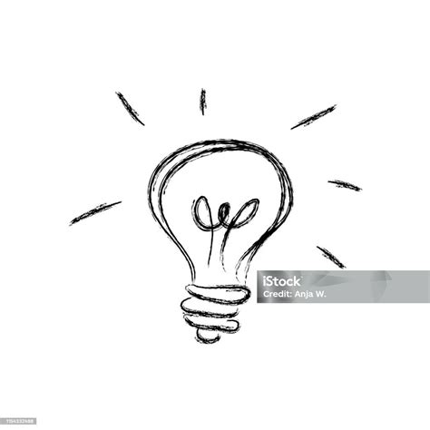 Ideas Light Bulb Sign Symbol Icon Hand Drawing Vector Illustration Graphic Sketch Scribble Black ...