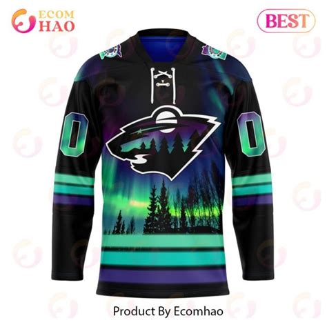 NHL Minnesota Wild Special Design With Northern Lights Hockey Jersey ...