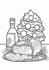 Premium Vector  Christmas Feast Food Coloring Pages A4 For Kids And Adult sketch template