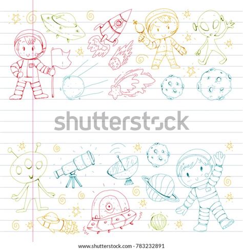 Moon Surface Kindergarten Children Play Space Stock Vector (Royalty ...