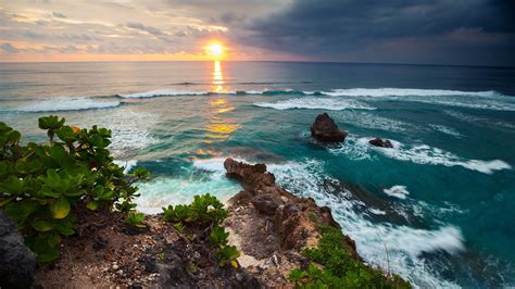 Indonesia, Bali island, tropical nature scenery, sea, waves, sunset wallpaper | nature and ...