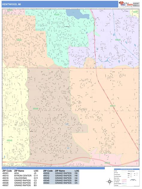 Kentwood Michigan Zip Code Map