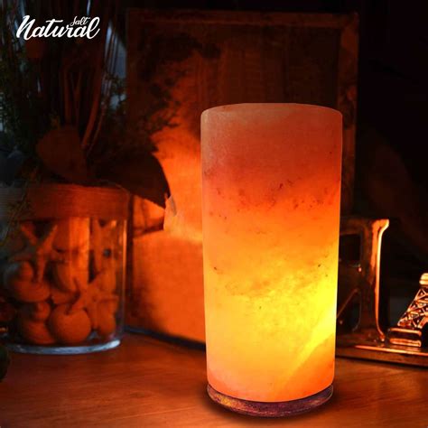 Cylinder Shape Salt Lamp - Natural Salt - Home Decor - perfect Gift