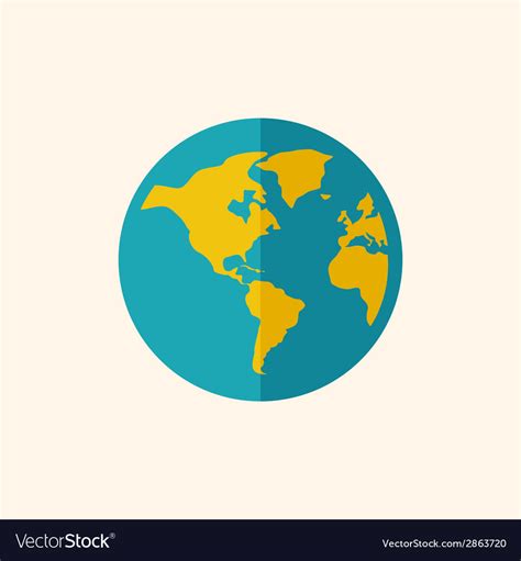 Globe flat icon Royalty Free Vector Image - VectorStock