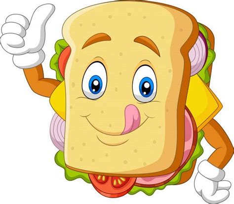 Cartoon sandwich giving thumbs up Premiu... | Premium Vector #Freepik # ...