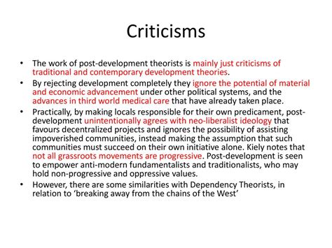 Post-development Theories “We must accept the cultural differences between societies” ALL MOST ...