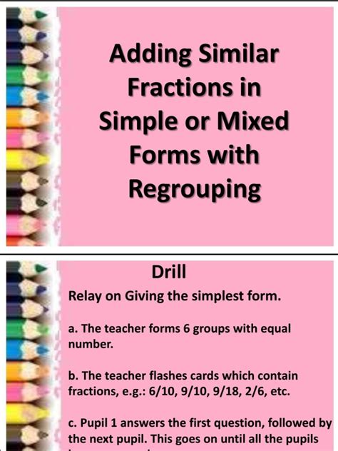 Adding Similar Fractions in Simple or Mixed Forms | PDF | Fraction (Mathematics) | Teaching ...