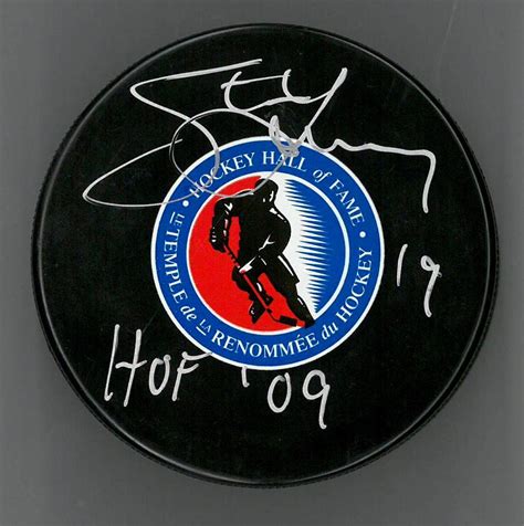 Steve Yzerman Autographed Hockey Hall of Fame Puck Inscribed "HOF 09 ...