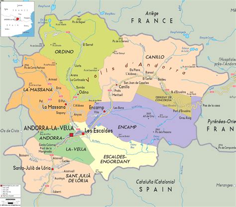 Mapa Político Andorra - MundoxDescubrir