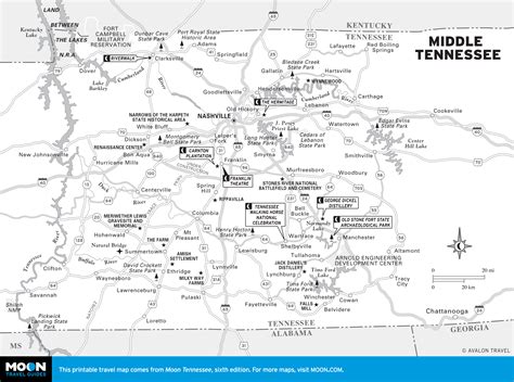 Detailed Map Of Middle Tennessee