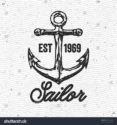 Anchor Hand Drawn Vintage Logo Sailor Stock Vector 425231380 - Shutterstock