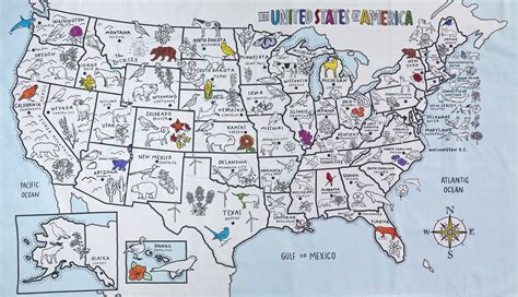 United States map color in tablecloth – eatsleepdoodle (USA)