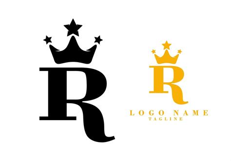 Black gold of R initial letter with crown logo 6523722 Vector Art at Vecteezy