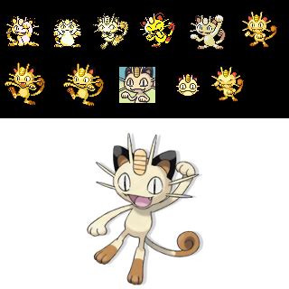 Meowth - Evolution by ChelsSk8r on DeviantArt