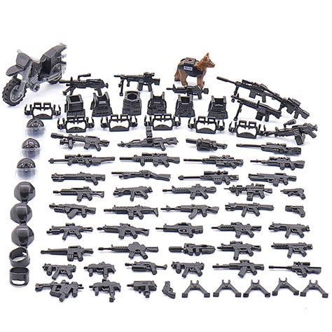 Buy MSEI Weapons Pack Set, Weapons WW2 Weapons SWAT Team Weapons Compatible with Lego ...