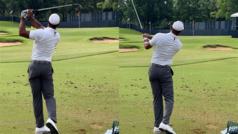 See the fascinating differences between Tiger Woods' two wedge swings