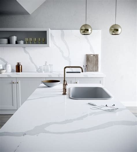 Silestone Kitchen - Bianco Calacatta | Contemporary kitchen, White kitchen countertops, Quartz ...