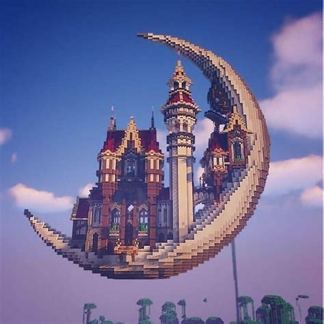 Crescent moon palace | Arquitetura de minecraft, Plantas do minecraft ...